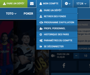 modifier son profil 1xbet France