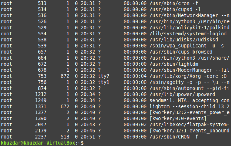 Exemples de commandes Linux « ps »