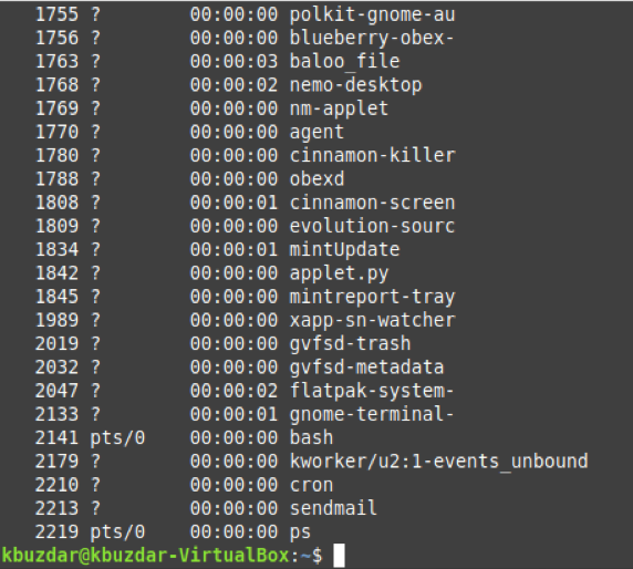 Exemples de commandes Linux « ps »