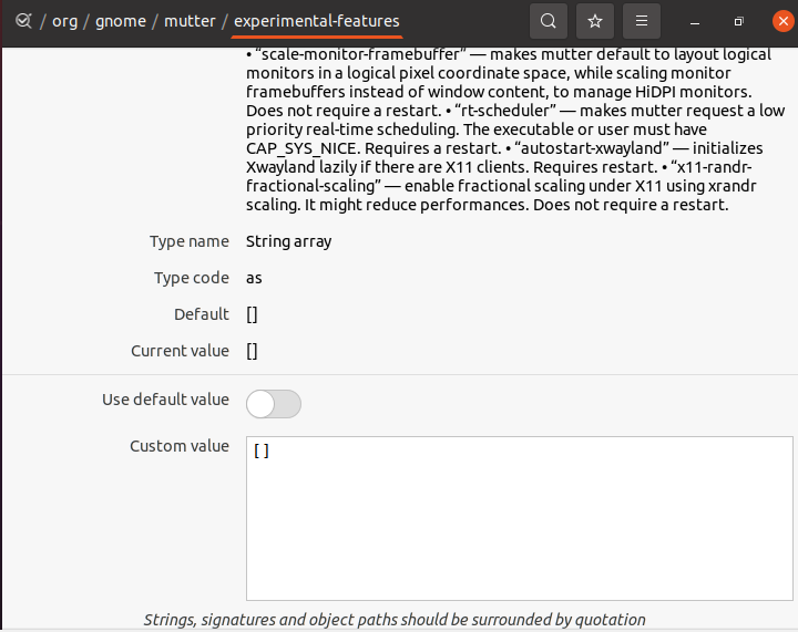 échelle fractionnée sur Ubuntu