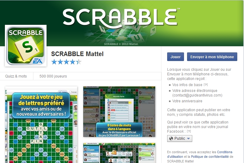 Scrabble Matel Facebook