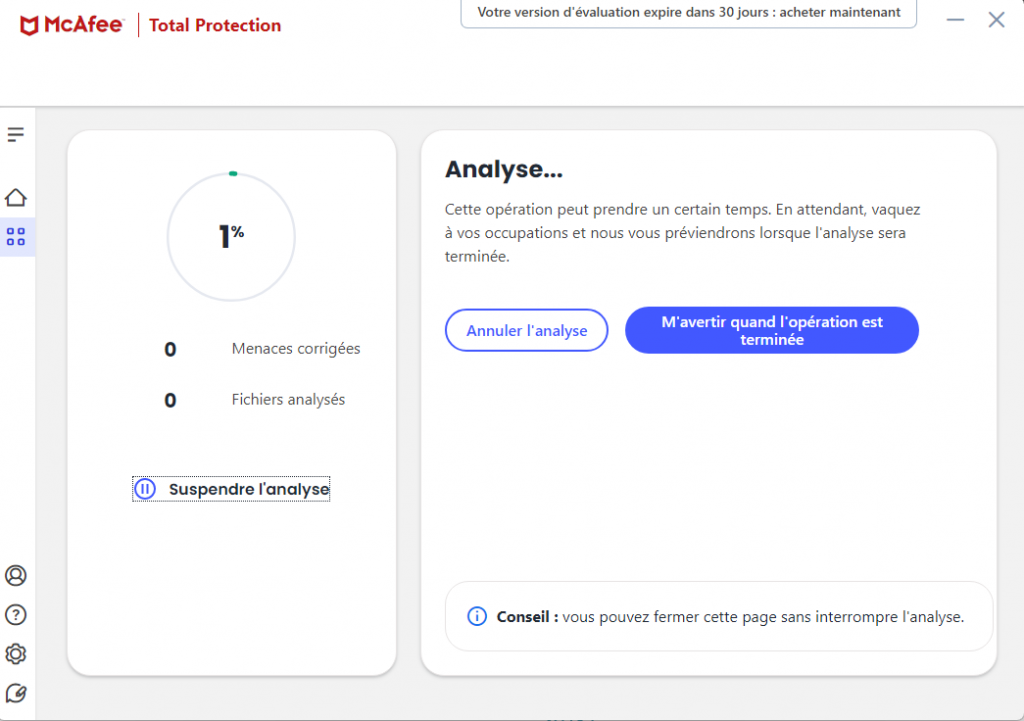 Meilleur antivirus : McAfee total Protection