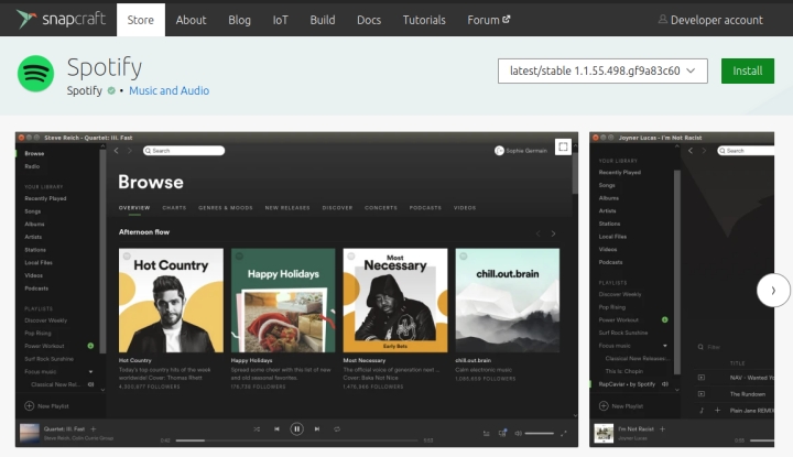 installateur Spotify Ubuntu via Snap