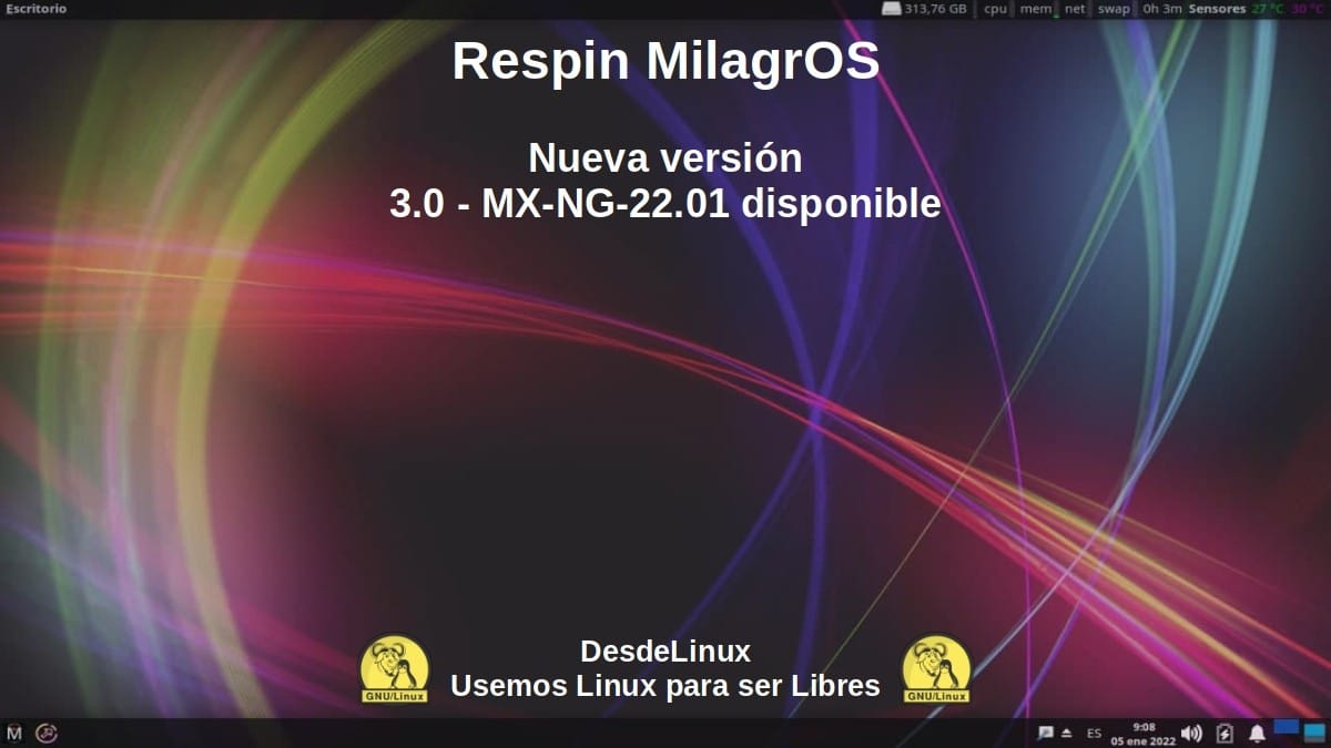 Respin MilagrOS : Nouvelle version 3.0 - MX-NG-22.01 disponible