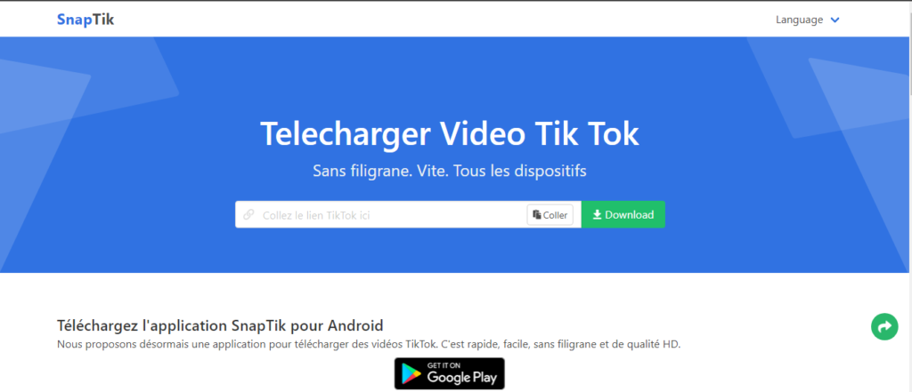 Snaptik téléchargeur de vidéos tiktok sans filigrane