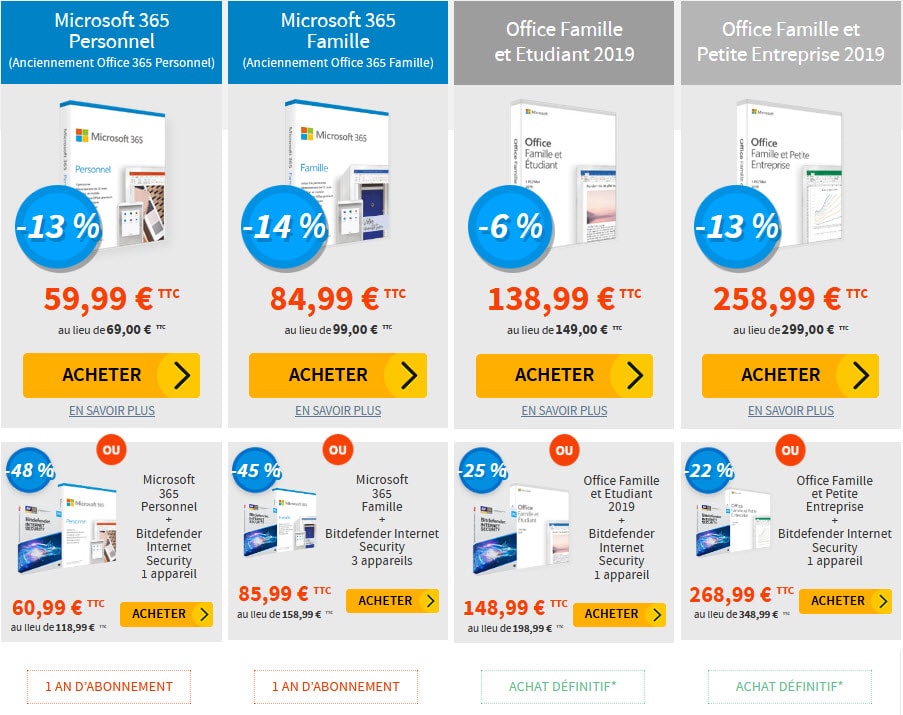 Office 365 pas cher