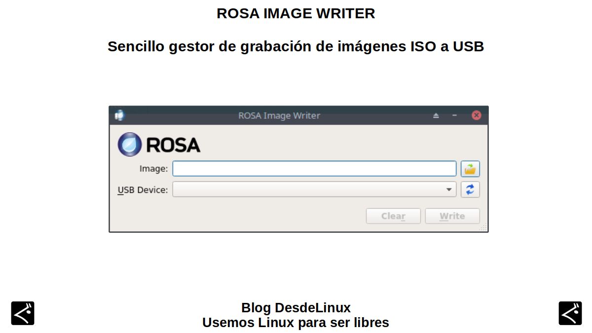 ROSA Image Writer : Sencillo gestor de grabación de imágenes ISO a USB