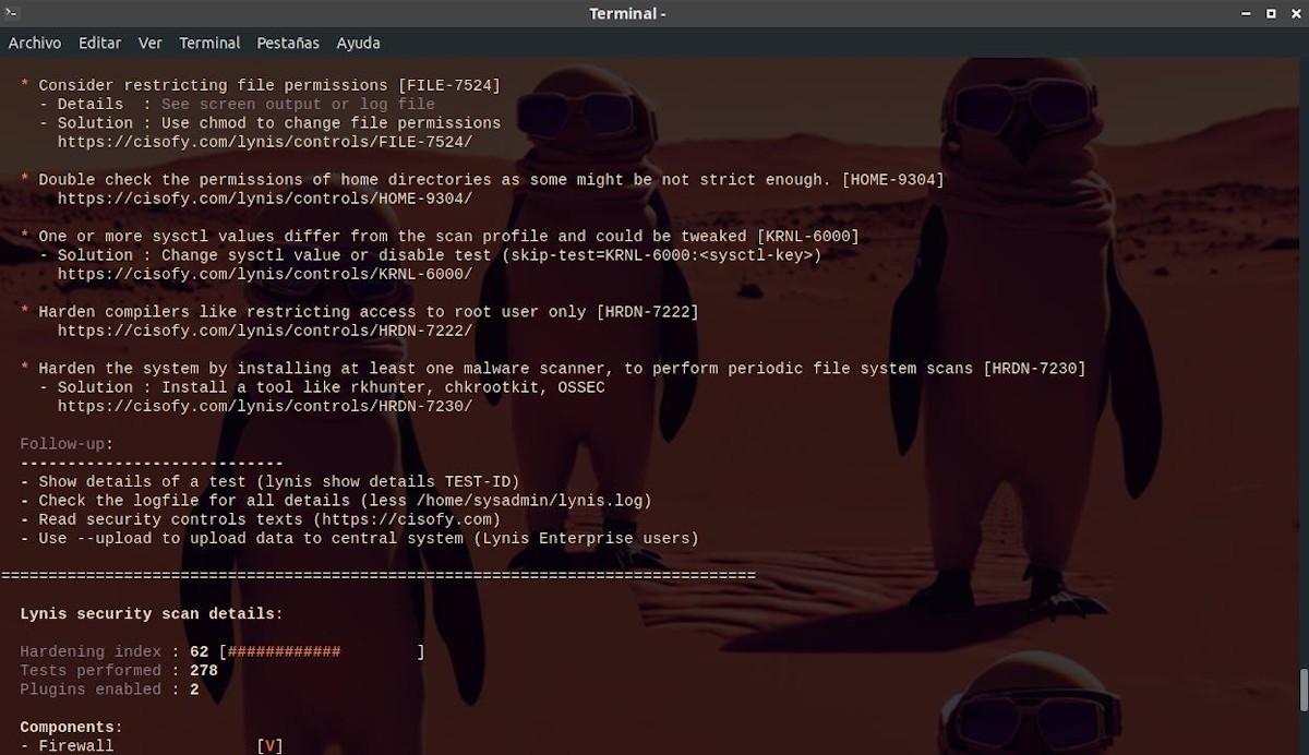 Lynis : Capture d'écran 28