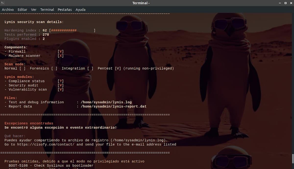 Lynis : Capture d'écran 29