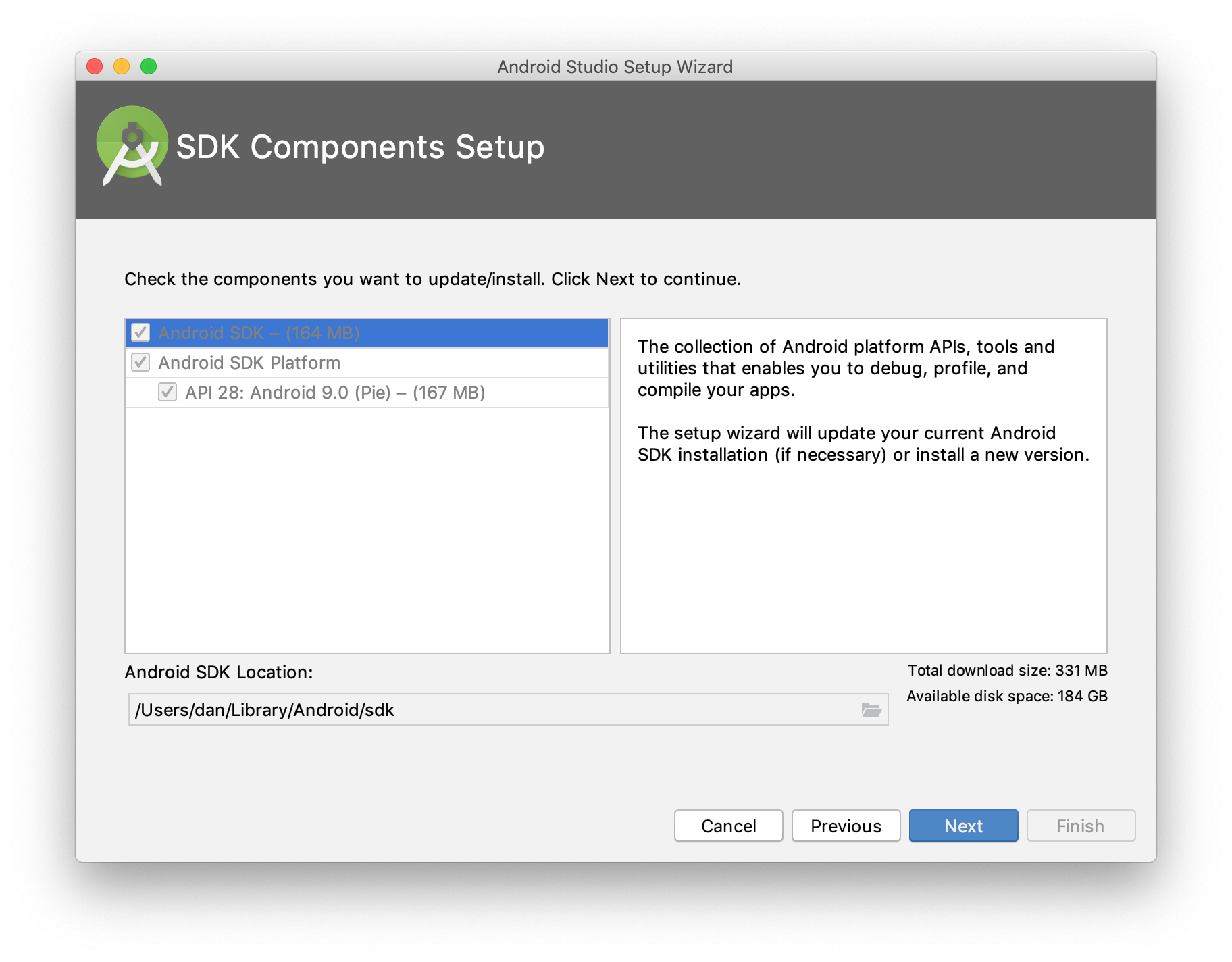 Configuration du SDK Android Studio