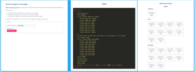 markup for the picture element for a given image with different formats and widths.