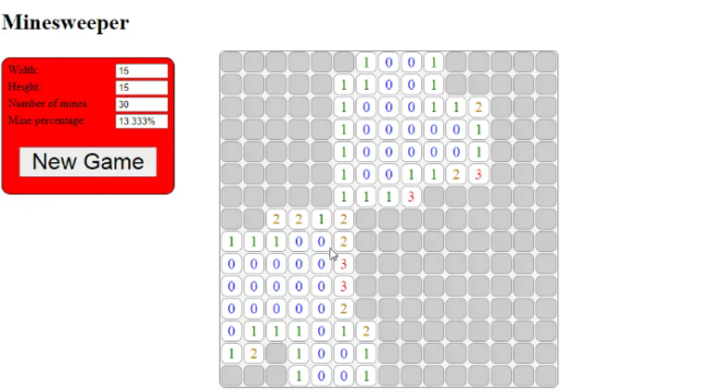 Jeu de démineur simple en code source gratuit JavaScript
