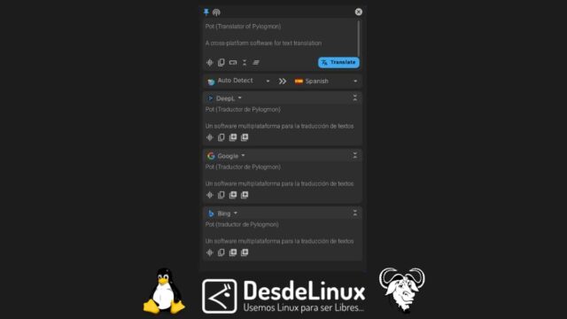 Pot: Una pequeña y útil app libre multiplataforma para traducir