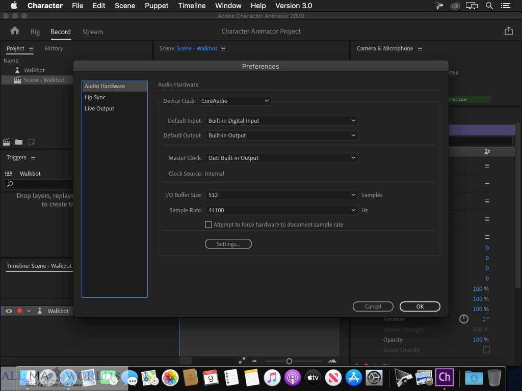 Adobe Character Animator 2022 pour macOS Téléchargement gratuit