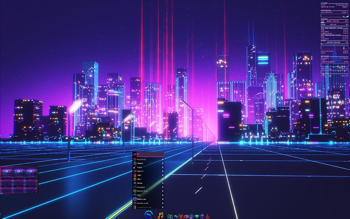 Elive 3.8.34 (bêta) : Elive LTS inspiré de Synthwave