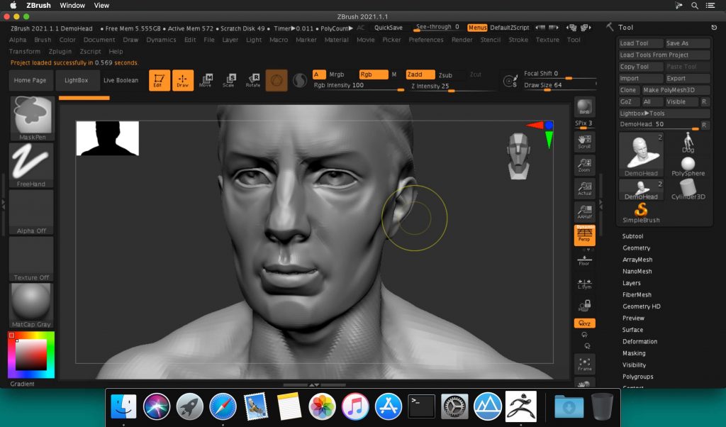 Pixologic Zbrush 2021.5 pour macOS Téléchargement gratuit